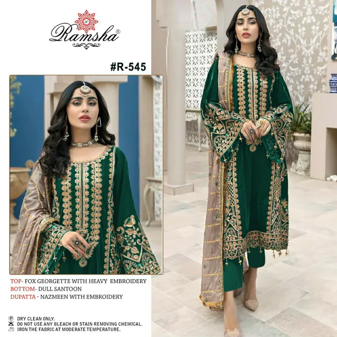 Ramsha R 545 Exclusive Wear Wholesale Pakistani Salwar Suits Catalog